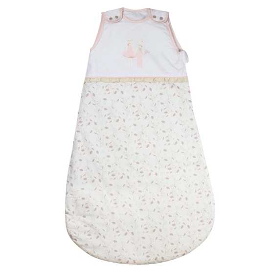 Saco de dormir para bebé de 90 cm com estampado floral sobre fundo branco - Rose & Lili