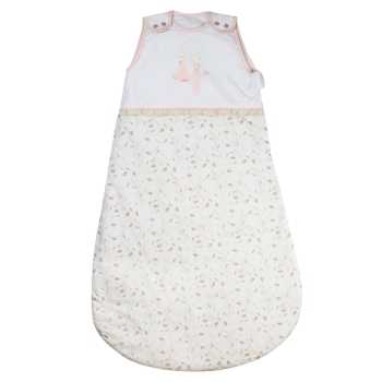 Saco de dormir para bebé de 90 cm com estampado floral sobre fundo branco - Rose & Lili Saco de dormir para bebé de 90 cm com estampado floral sobre fundo branco - Rose & Lili