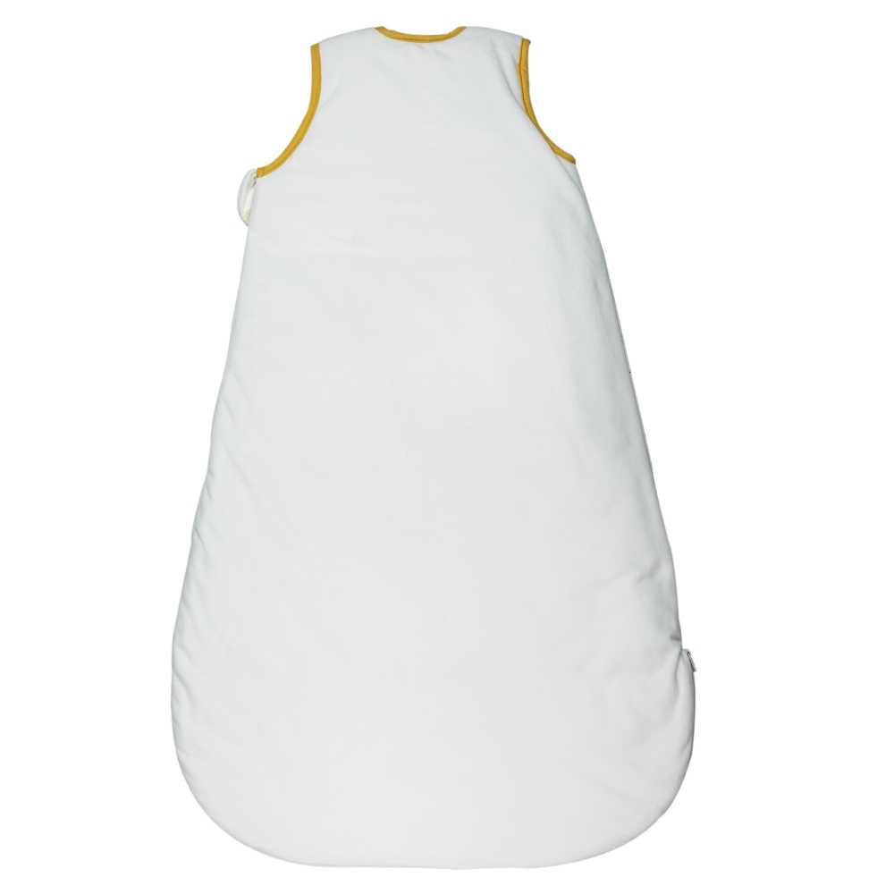Saco de dormir branco para bebé visto de costas Saco de dormir branco para bebé visto de costas