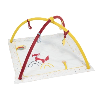 Play mat with terracotta and mustard yellow arches