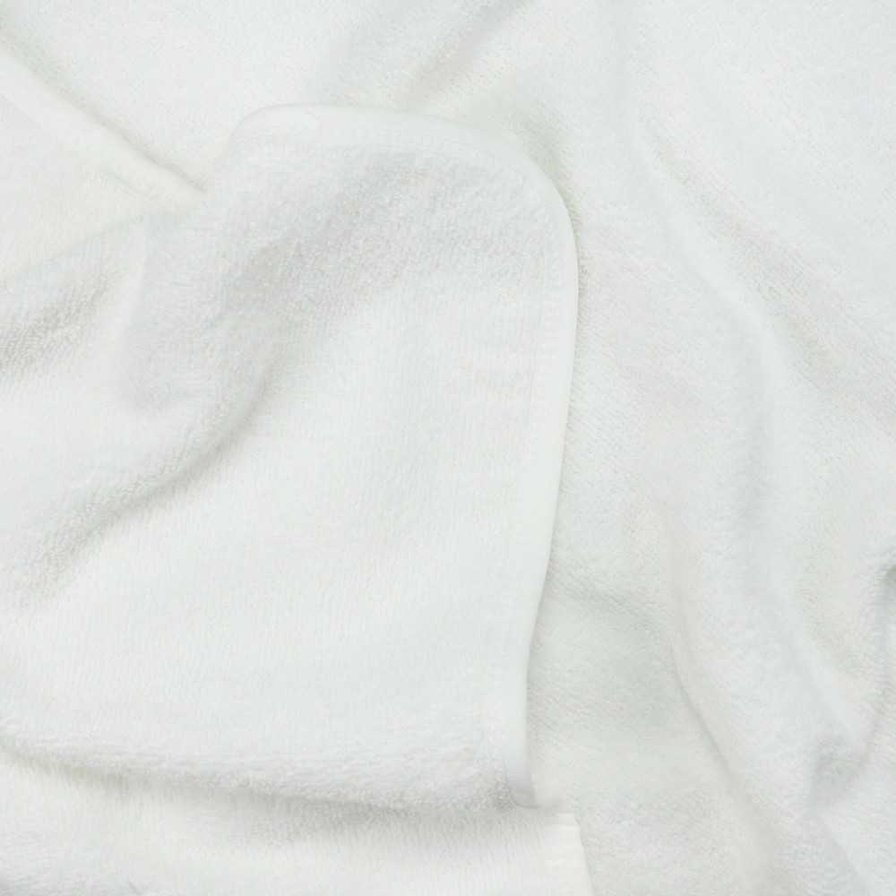 close-up of the 100% cotton terry fabric of the mini soft baby bath cape close-up of the 100% cotton terry fabric of the mini soft baby bath cape