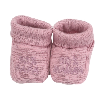 Chaussons bébé rose 50% papa/50% maman Chaussons bébé rose 50% papa/50% maman