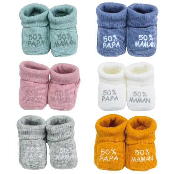Baby booties 50% dad/50% mom all colors