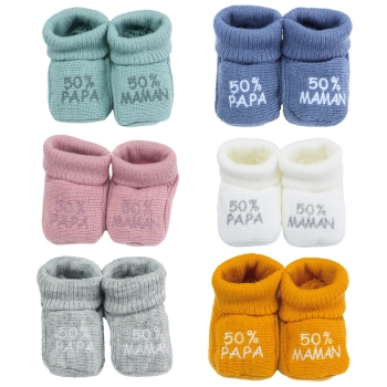 Baby booties 50% dad/50% mom all colors