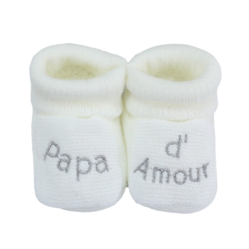 scarpine da neonato papà d'amore bianche scarpine da neonato papà d'amore bianche