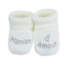 chaussons bébé maman d'amour blanc chaussons bébé maman d'amour blanc
