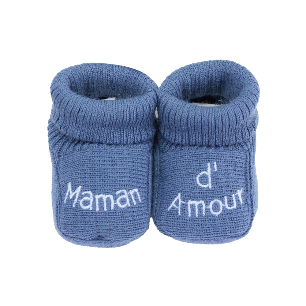 chaussons bébé maman d'amour bleu chaussons bébé maman d'amour bleu
