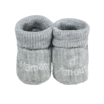 babyslofjes maman d'amour grijs babyslofjes maman d'amour grijs