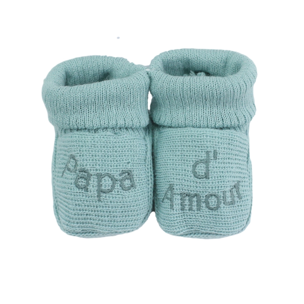 Babyschuhe Papa d'amour salbeigrün Babyschuhe Papa d'amour salbeigrün