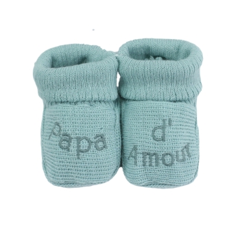 Babyschuhe Papa d'amour salbeigrün Babyschuhe Papa d'amour salbeigrün
