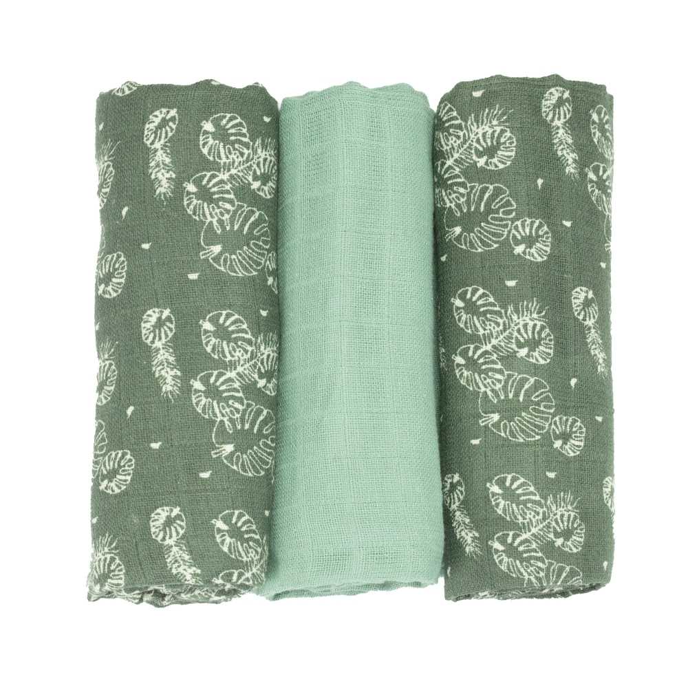 Fotografia do produto: fraldas de pano verde-abeto com folhas e verde-sálvia Fotografia do produto: fraldas de pano verde-abeto com folhas e verde-sálvia