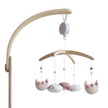 Móbile musical com gatinhos e coelhinhos da coleção Rosa e Lili Móbile musical com gatinhos e coelhinhos da coleção Rosa e Lili