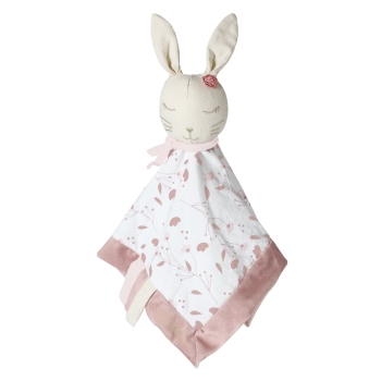 bunny lovey in handkerchief shape with small ribbons