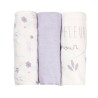 Conjunto de 3 fraldas de pano 70*70cm lilás e branco Conjunto de 3 fraldas de pano 70*70cm lilás e branco
