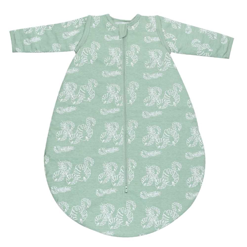 saco de dormir verde-sálvia com motivos de folhas tropicais saco de dormir verde-sálvia com motivos de folhas tropicais