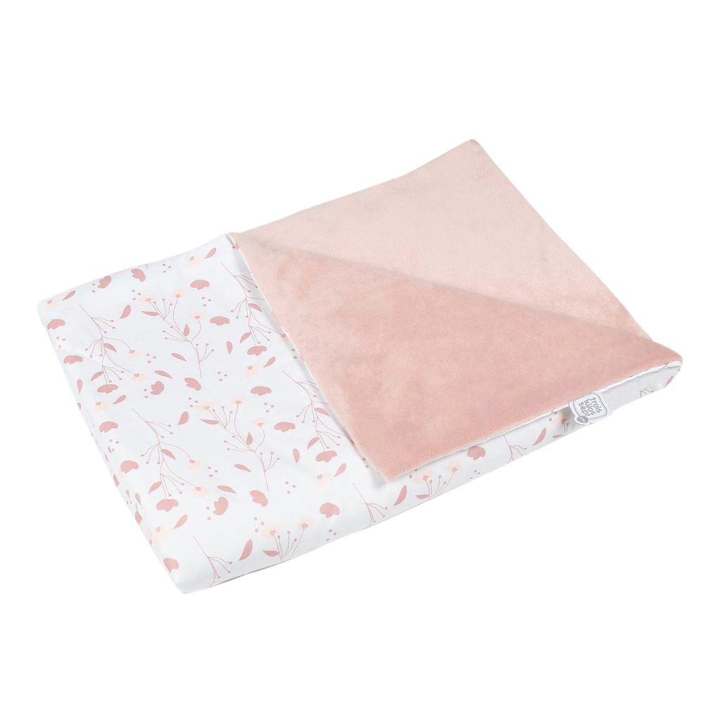 couverture bébé doublée en velours vieux rose