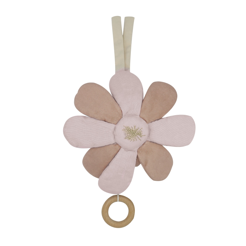 Musical flower with its wooden ring to start the music