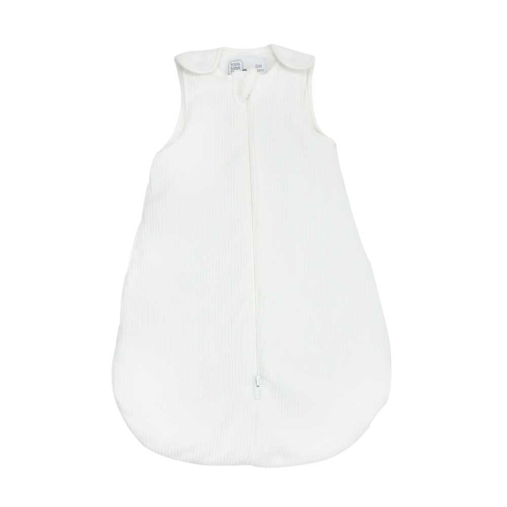 Saco de dormir para recém-nascido visto de frente, branco e em veludo cotelê Saco de dormir para recém-nascido visto de frente, branco e em veludo cotelê