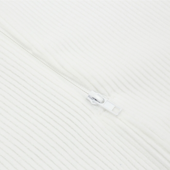 Close-up of the zipper and corduroy material of the sleeping bag Close-up of the zipper and corduroy material of the sleeping bag