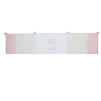 embroidered pink and lily bedskirt front embroidered pink and lily bedskirt front