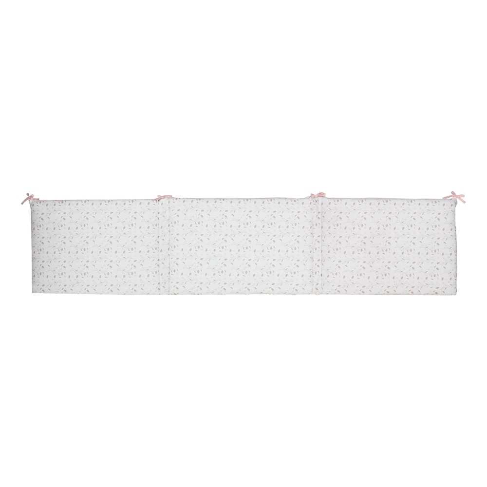 Resguardo de berço rosa e Lili reversível, lado com estampado floral Resguardo de berço rosa e Lili reversível, lado com estampado floral