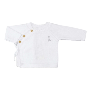 Brassière 100% coton ©Sophie la girafe blanche avec bouton en bois