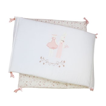 Folded crib bumper from the Rose and Lili collection