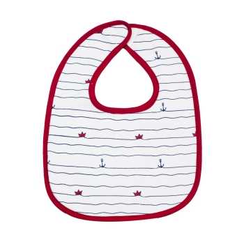 foto producto babero capitán con motivos rojo