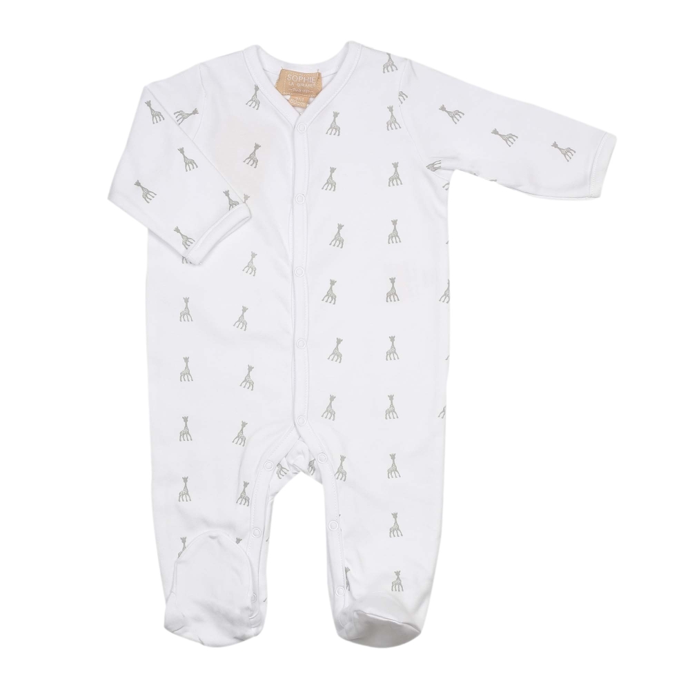 pyjama naissance blanc motifs sophie la girafe face