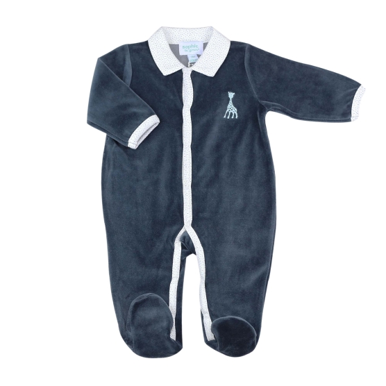Pigiama a Y in velluto blu navy ©Sophie la girafe