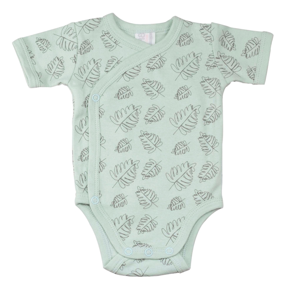 Zoom sur le body sauge et ses motifs feuilles tropicales Zoom sur le body sauge et ses motifs feuilles tropicales