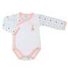 Body branco para menina, com debrum rosa e motivos coloridos ©Sophie la girafe