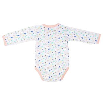 parte de trás do body branco e rosa de manga comprida Sophie La girafe