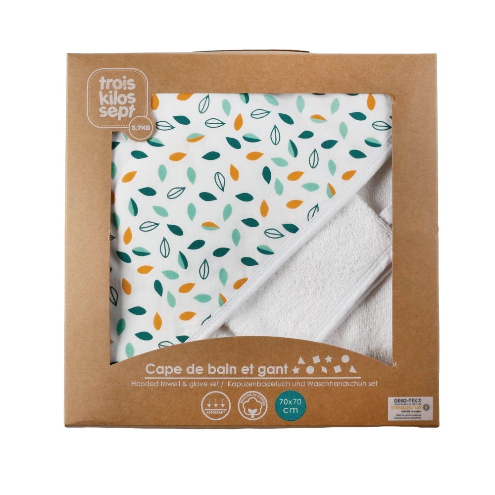 Gift box with the bath cape stored inside