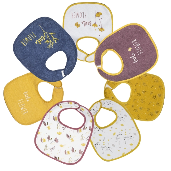 Set von 7 "little flower" Lätzchen