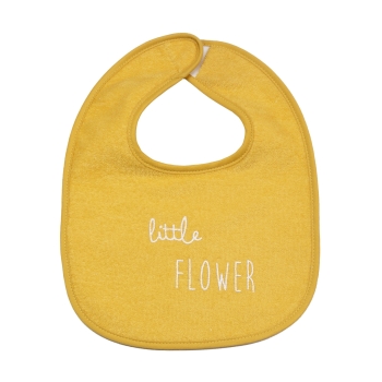 Bavoir bébé jaune moutarde "little flower"