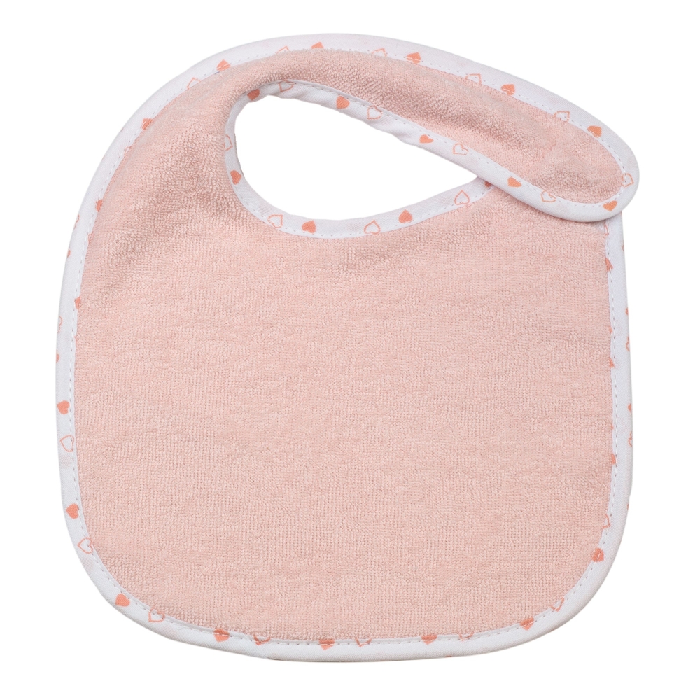 babero bebé rosa pálido con bies blanco y estrella rosa babero bebé rosa pálido con bies blanco y estrella rosa