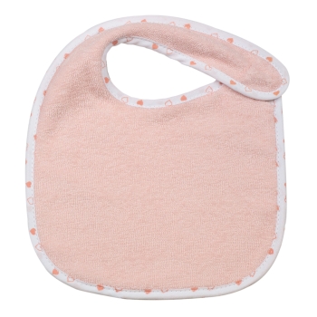 Baby-Lätzchen hellrosa mit weißer Borte und rosa Stern