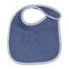 plain blue bib with white terry cloth piping plain blue bib with white terry cloth piping
