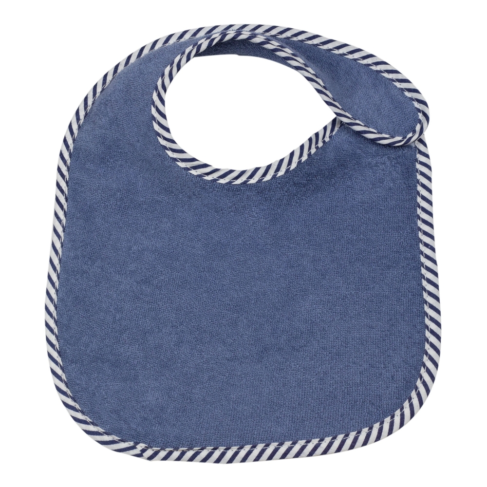 Baby-Lätzchen aus blauem einfarbigem Frottee Baby-Lätzchen aus blauem einfarbigem Frottee