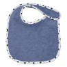 blue bib with white piping and blue stars blue bib with white piping and blue stars