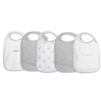 Conjunto de 5 babetes para a introdução alimentar