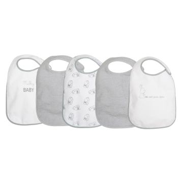 Lot de 5 grands bavoirs naissance - Milky Baby Trois Kilos Sept - 1