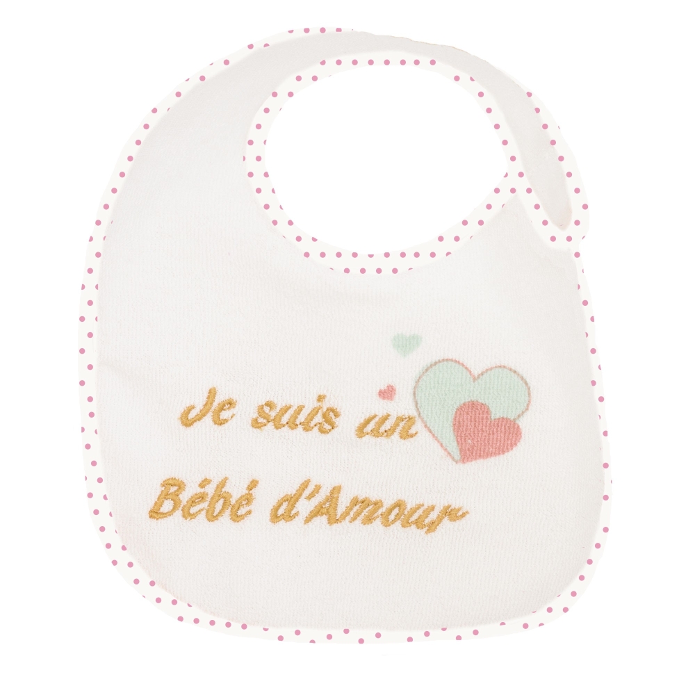 Newborn bib - Embroidery I am a love baby