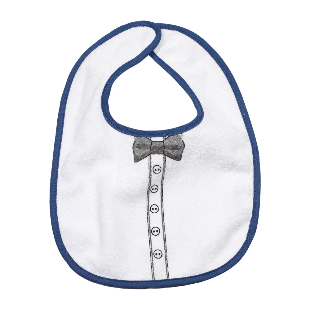 bib with bow tie and shirt button print bib with bow tie and shirt button print