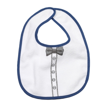 bib with bow tie and shirt button print bib with bow tie and shirt button print