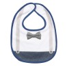 bib with straps and small printed bow bib with straps and small printed bow