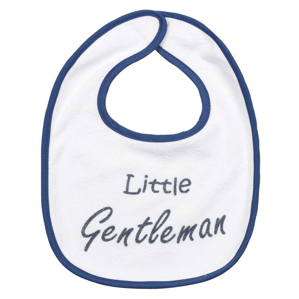 white bib with Little Gentleman inscription white bib with Little Gentleman inscription