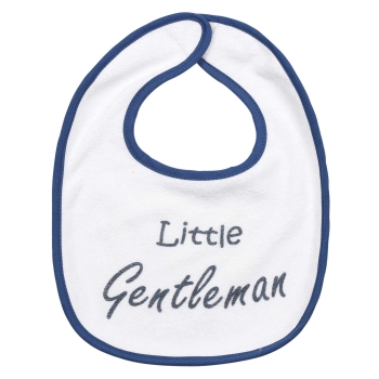 white bib with Little Gentleman inscription white bib with Little Gentleman inscription
