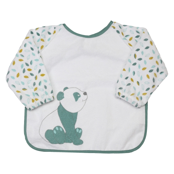 Bavaglino grembiule in spugna per bebè con piccolo panda